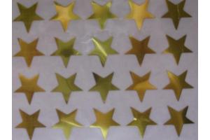 20 Buegelpailletten Sterne Spiegel gold